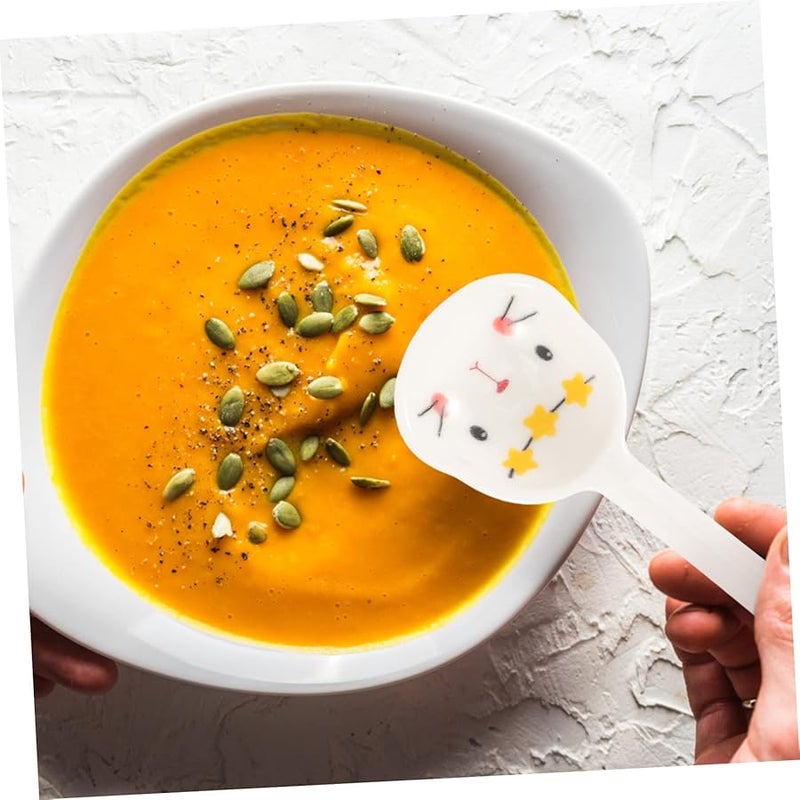 Hand Painted Bunny Ceramic Spoon Lightweight Soup Spoon For Home Restaurant Use - Image 3